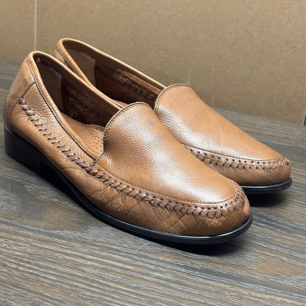 Giorgio Brutini Loafer Shoes Mens 10.5D Tan Leather Handcrafted Business Casual